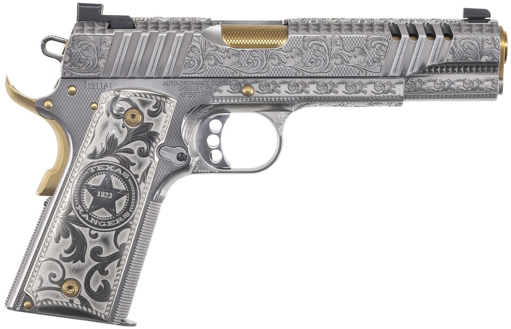 [PROD26-00083] AUTO-ORDNANCE 1911TCAC17 TEXAS RANGER SPECIAL EDITION 45 ACP 7+1 5" GOLD PLATED PVD