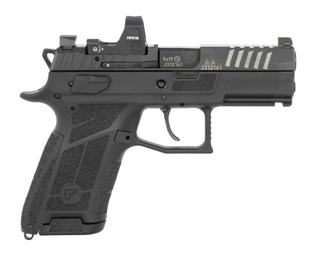 [PROD26-00091] CZ-USA 91604 P-09 C NOCTURNE COMPACT 9MM LUGER 15+1 3.75" BLACK STEEL SERRATED W/OPTIC SLIDE, BLACK POLYMER FRAME W/PICATINNY RAIL, INTERCHANGEABLE BACKSTRAP GRIP, VIRIDIAN RFX-15
