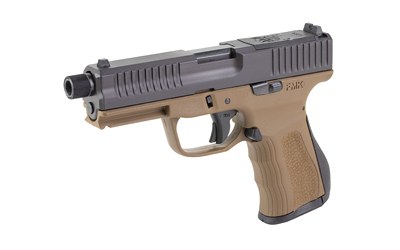 [PROD26-00100] FMK FMKG49TBB G3 FULL SIZE FRAME 9MM LUGER 14+1 4.50" POLISHED THREADED BARREL, BLACK CARBON STEEL OPTIC READY/SERRATED SLIDE, BURNT BRONZE POLYMER FRAME W/ACCESSORY RAIL, TEXTURED GRIP