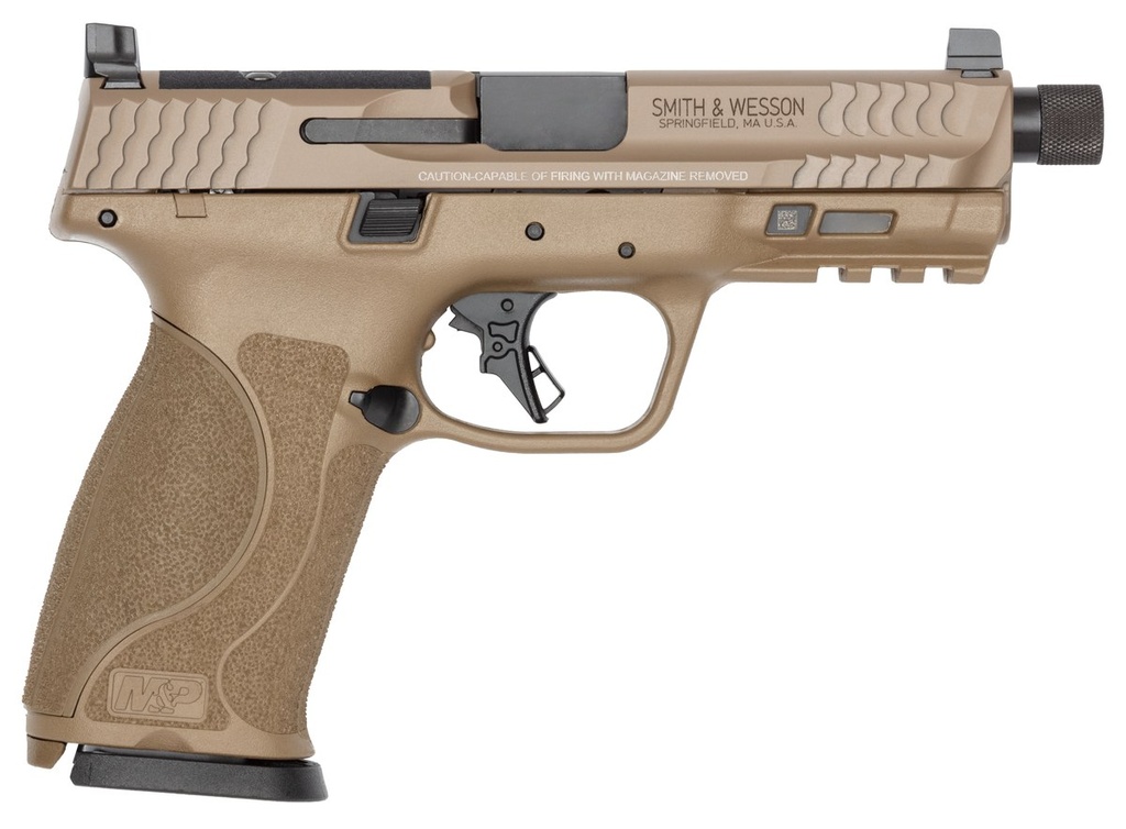 [PROD26-00130] SMITH & WESSON 14832 M&P9 M2.0 SPORTS SOUTH EXCLUSIVE 9MM LUGER 23+1 4.72" BLACK ARMORNITE THREADED BARREL, FLAT DARK EARTH CERAKOTE STAINLESS STEEL OPTIC READY/SERRATED SLIDE, FLAT DARK EARTH POLYMER