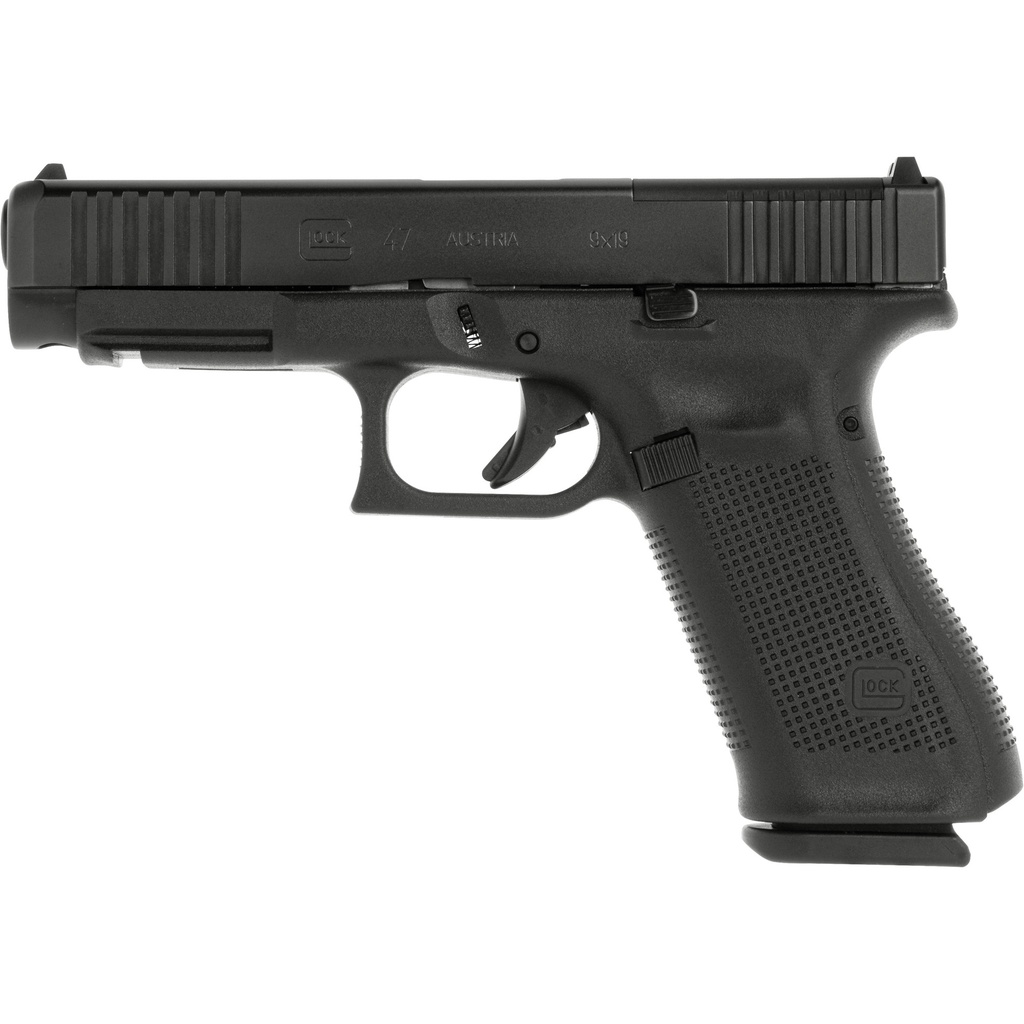 GLOCK PR47509MOS G47 GEN5 MOS REBUILT COMPACT FRAME 9MM LUGER 17+1 4.49" BLACK GMB BARREL MOS CUT/SERRATED STEEL SLIDE POLYMER FRAME W/PICATINNY RAIL AMBIDEXTROUS