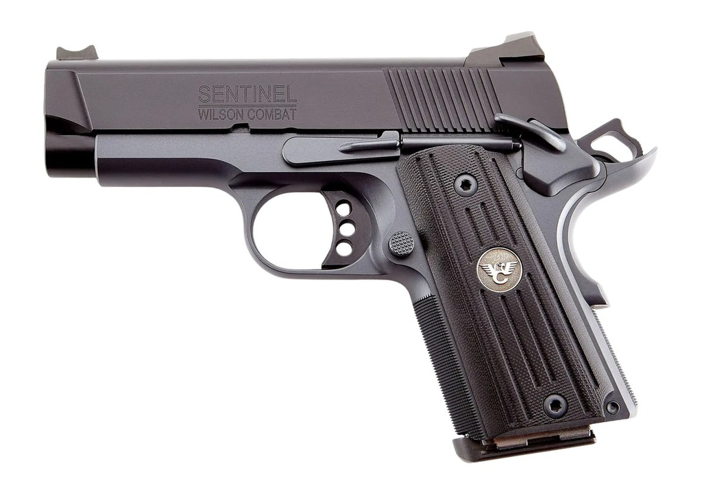 [PROD26-00142] WILSON COMBAT SENSE9 EXPERIOR SENTINEL SUB-COMPACT FRAME 9MM LUGER 8+1 3.60" STAINLESS MATCH GRADE BARREL, BLACK ARMOR-TUFF CARBON STEEL SERRATED SLIDE, GRAY ARMOR-TUFF STEEL FRAME W/BEAVERTAIL, BLACK