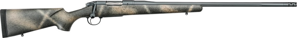 [PROD26-00162] BERGARA RIFLES BPR3365 PREMIER HIGHLANDER 6.5 CREEDMOOR 4+1 24" SNIPER GRAY CERAKOTE FLUTED BARREL, SNIPER GRAY CERAKOTE 416 STAINLESS STEEL RECEIVER, WOODLAND CAMO GRAYBOE STOCK