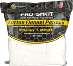 [18102] PRO-SHOT PRODUCTS PRO SHOT CLEANING PATCH COTTON FLANNEL 12GA-16GA 3" 250CT