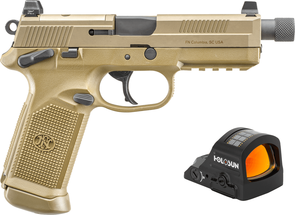 FN FNX-45 Tactical, 45 ACP, 5.3" Threaded Barrel, 15+1, FDE, Optic Ready