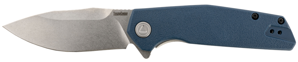[17961] KERSHAW 2036 LUCID  3.20" FOLDING CLIP POINT PLAIN STONEWASHED 8CR13MOV SS BLADE/BLUE/STONEWASHED GLASS FILLED NYLON/SS HANDLE INCLUDES POCKET CLIP