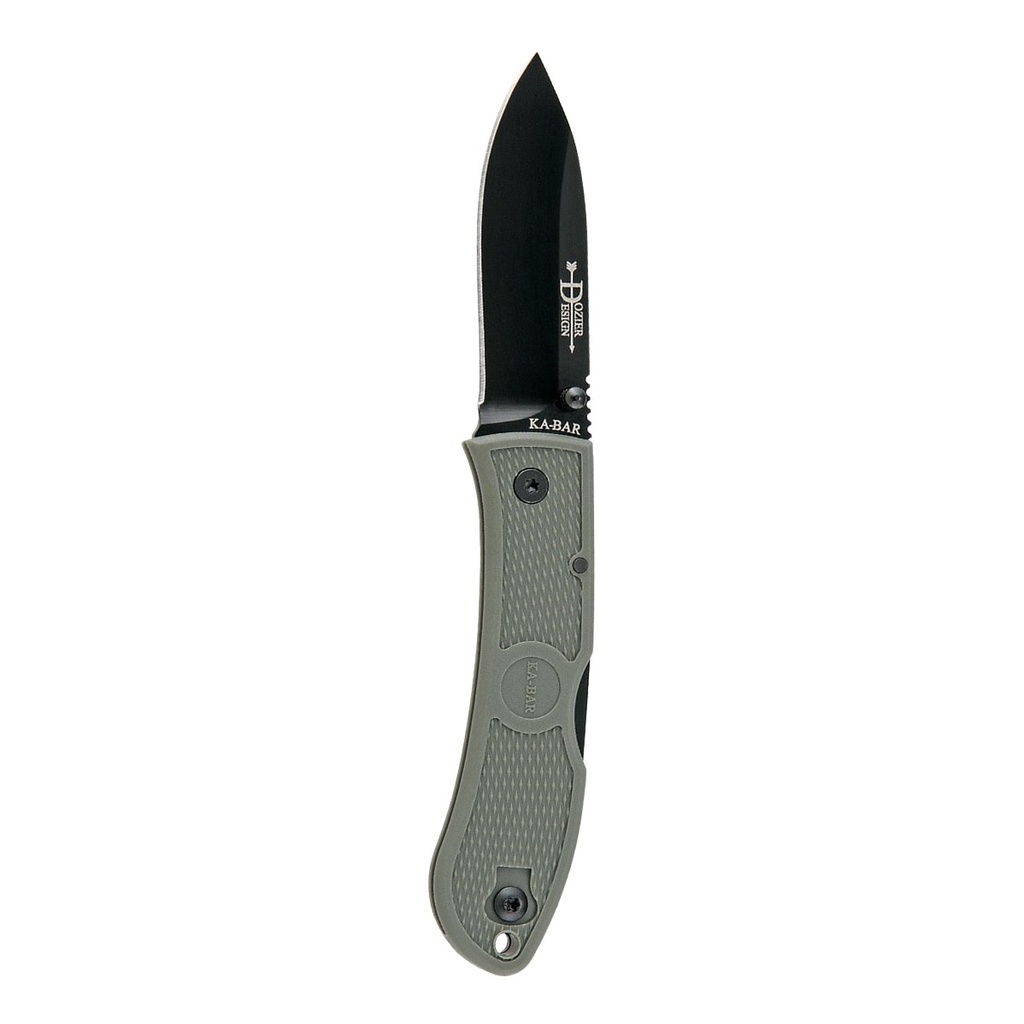 KA-BAR 4062FG Dozier Hunter 3" Folding Drop Point Plain Japanese AUS-8A Stainless Blade Zytel Foliage Green Handle