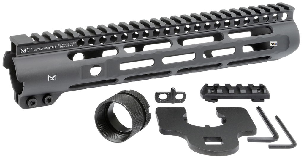 [17913] MIDWEST INDUSTRIES MISLH105 SLIMLINE  AR-15 BLACK HARDCOAT ANODIZED ALUMINUM/POLYMER 10.50" PICATINNY/M-LOK