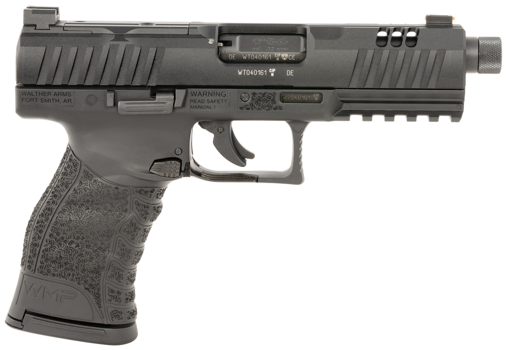 [17788] WALTHER ARMS 5220301 WMP  22 MAG 15+1 4.90" BLACK STEEL THREADED BARREL, BLACK OPTIC READY/SERRATED SLIDE, BLACK POLYMER FRAME W/PICATINNY RAIL, TEXTURED POLYMER GRIP