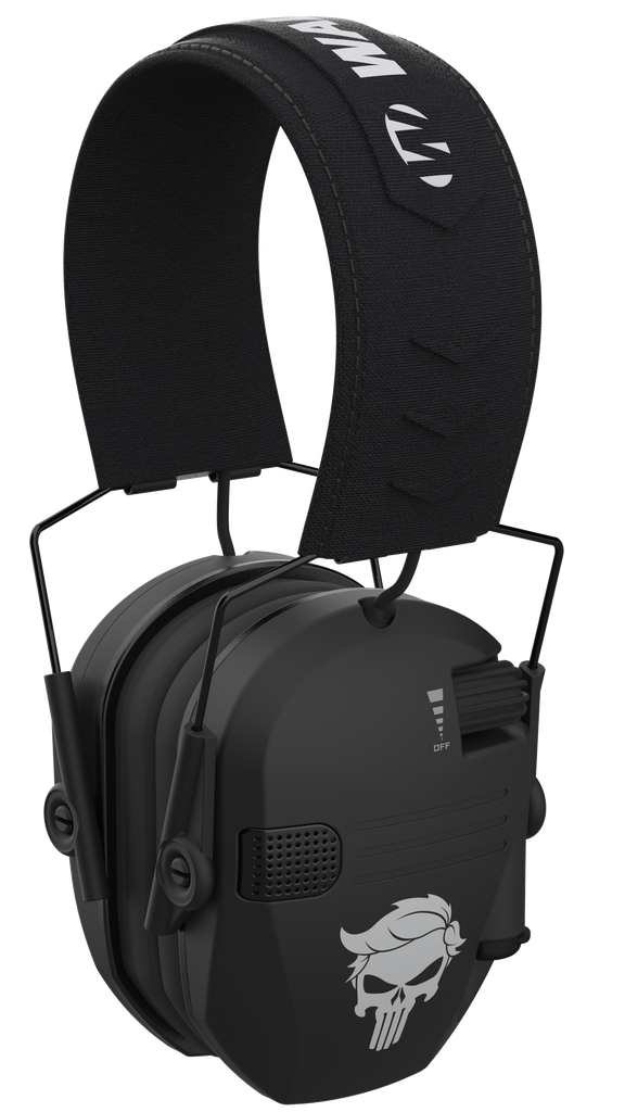 [17651] WALKER'S GWPRSEMT24PUN RAZOR MERICA MUFFS PUNISHER POLYMER OVER THE HEAD BLACK