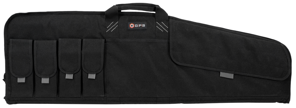[17597] GPS BAGS SRC42 SINGLE RIFLE CASE BLACK 600D POLYESTER W/ MAG POUCH LOCKABLE ZIPPERS & FLEECE-LINING