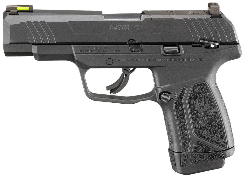 RUGER MAX-9 9MM BLK/BLK 12+1 AS 4" #