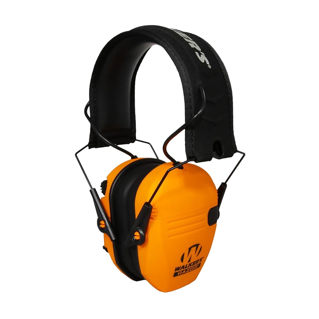 [17345] WALKER'S GWPRSEMBLZ RAZOR SLIM ELECTRONIC MUFF 23 DB OVER THE HEAD BLAZE ORANGE/BLACK POLYMER