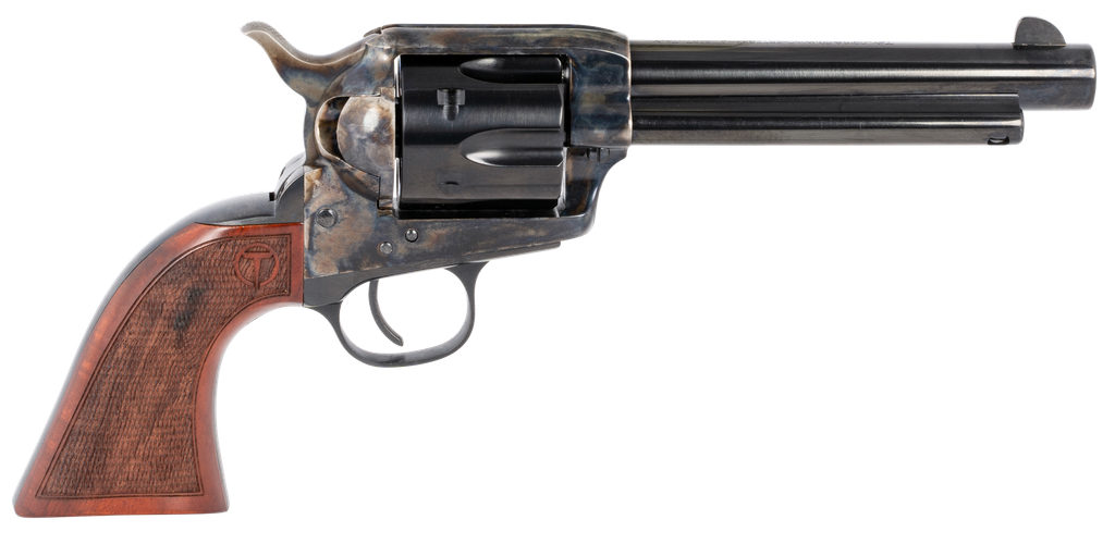 [16812] TAYLORS & COMPANY 550811 SMOKE WAGON  357 MAG CALIBER WITH 5.50" BLUED FINISH BARREL, 6RD CAPACITY BLUED FINISH CYLINDER, COLOR CASE HARDENED FINISH STEEL FRAME & CHECKERED WALNUT GRIP