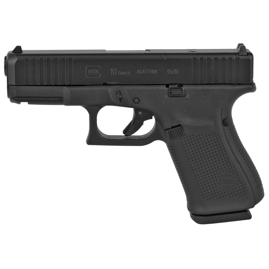 Glock G19 Gen 5 MOS, 9mm, 4" Barrel, 3 x 15-Round Mags, Front Serrations