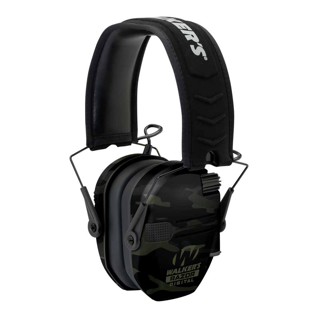 WALKER'S GWPDRSEMMCCG RAZOR PRO DIGITAL ELECTRONIC MUFF 23 DB OVER THE HEAD MULTI-CAM/BLACK POLYMER