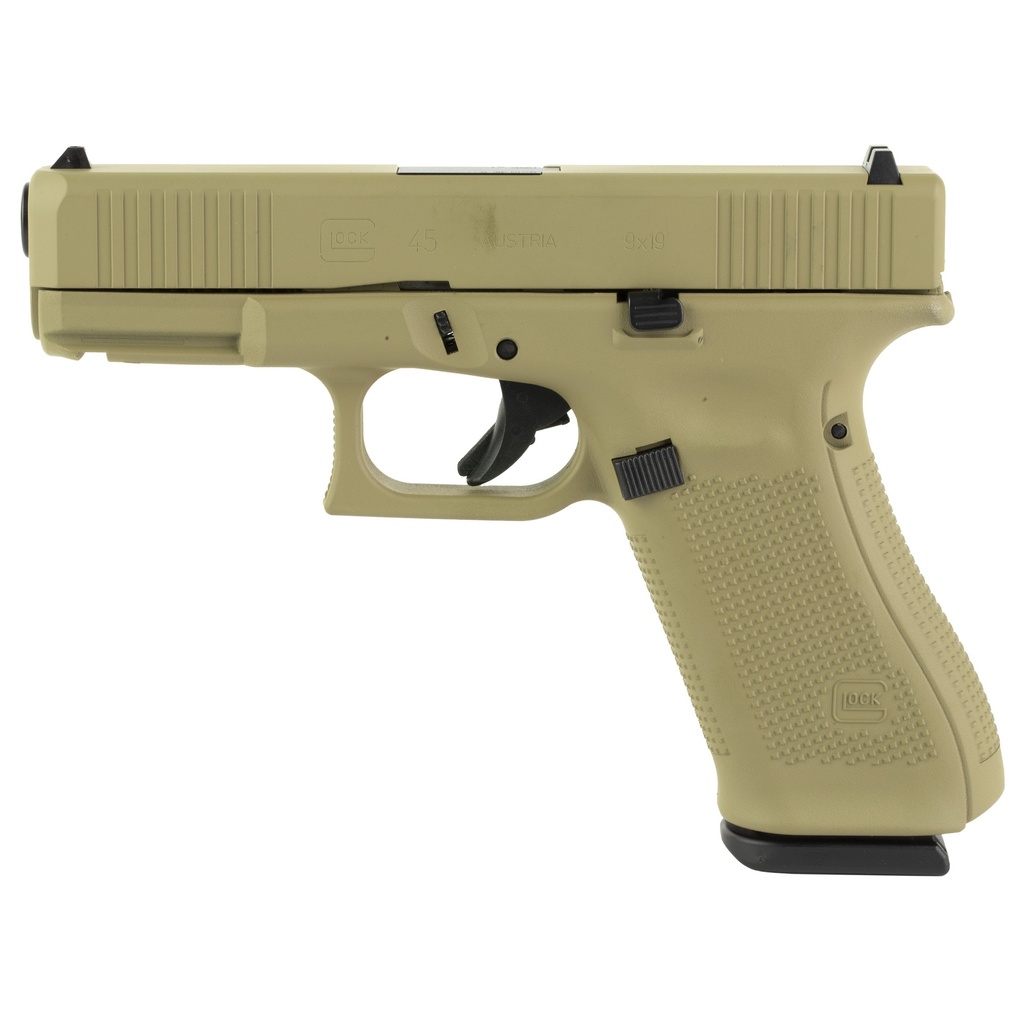 Glock G45, 9mm, 17-Round, Coyote Tan, Front Serrations