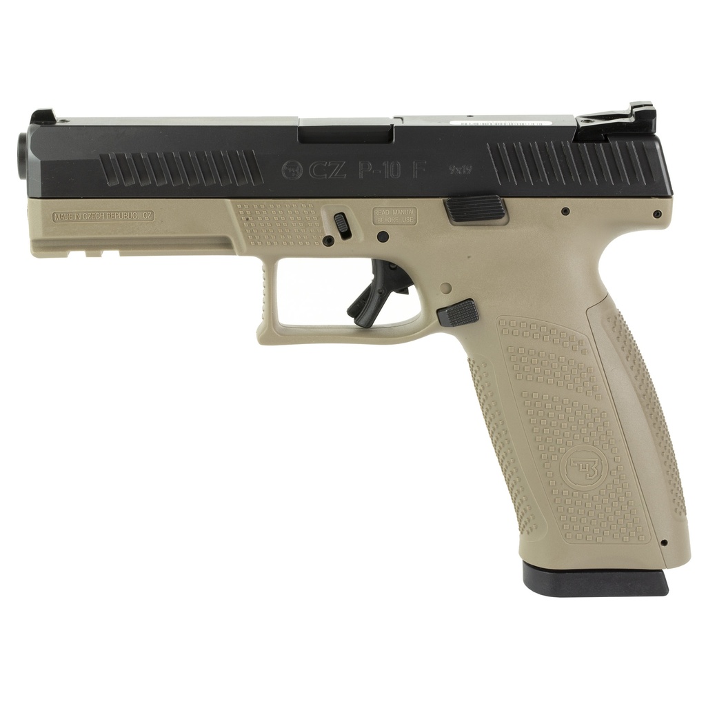 CZ P-10 F, 9mm, 19+1, Black/FDE, Front Serrations