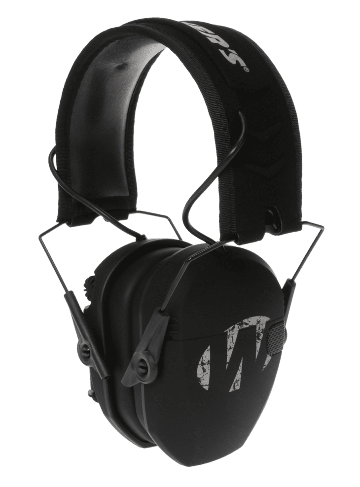 [14820] WALKER'S GWPRSEMFS RAZOR SLIM ELECTRONIC FREEDOM MUFF 23 DB OVER THE HEAD BLACK W/DISTRESSED WALKER'S LOGO POLYMER
