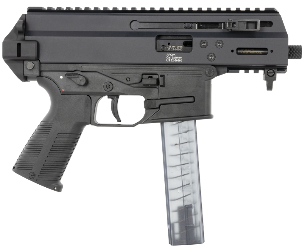 BROWNING B&T FIREARMS BT-36176502 APC 9K 9MM LUGER 30+1 4.30" BLACK STEEL BARREL, BLACK PICATINNY RAIL RECEIVER, BRACE ADAPTER, BLACK POLYMER GRIPS, AMBIDEXTROUS