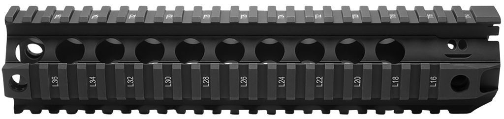 BRAVO COMPANY MFG. BCM QRF10556BLK QRF HANDGUARD 10" FREE-FLOATING STYLE MADE OF ALUMINUM WITH BLACK ANODIZED FINISH & PICATINNY RIAL FOR AR-PLATFORM