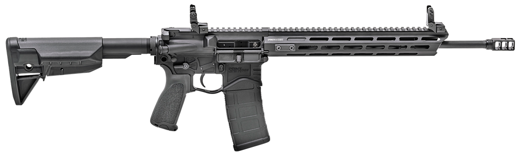 SPRINGFIELD ARMORY STE916556B SAINT EDGE 5.56X45MM NATO 30+1 16" BLACK MELONITE BARREL BLACK HARD COAT ANODIZED REC BLACK ADJUSTABLE BRAVO MOD 0 SOPMOD STOCK BLACK BRAVO MOD 2 GRIP RIGHT HAND