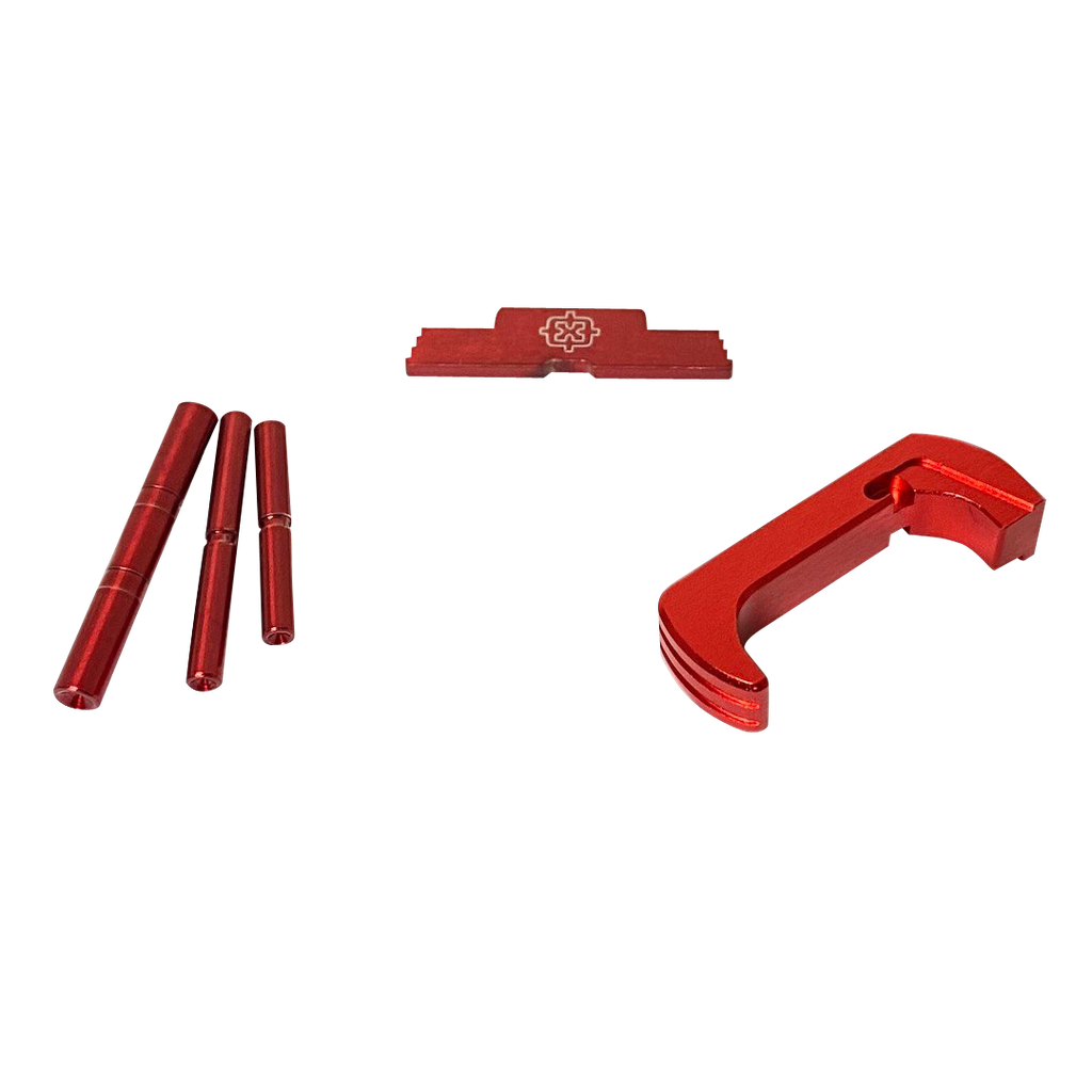 [13464] CROSS ARMORY CRG5OKRD 3 PIECE KIT  EXTENDED COMPATIBLE W/ GLOCK 26 GEN5 COMPATIBLE W/GLOCK 17/19/26/34 GEN5 RED ANODIZED STEEL/ALUMINUM