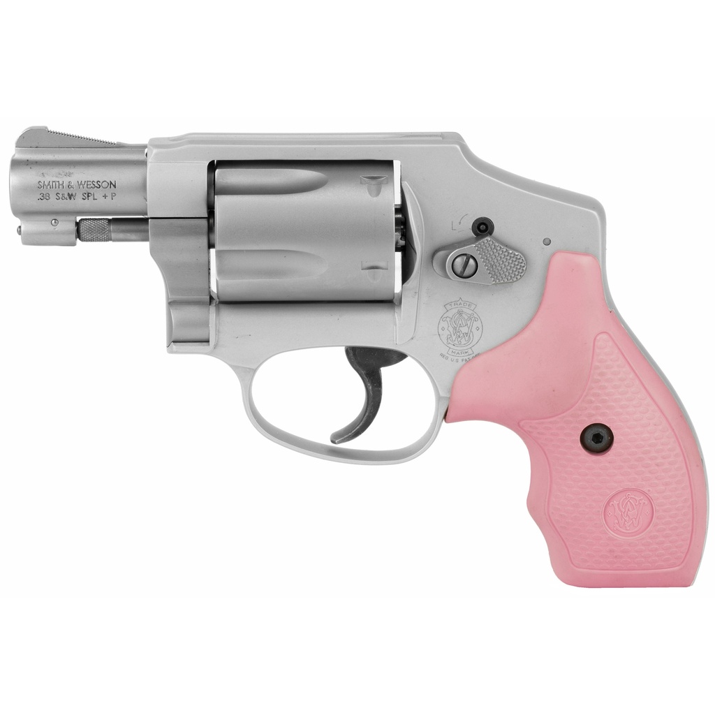 Smith & Wesson 642 Airweight, 38 Special, 1.88" Barrel, 5-Round, Stainless, Pink Grip