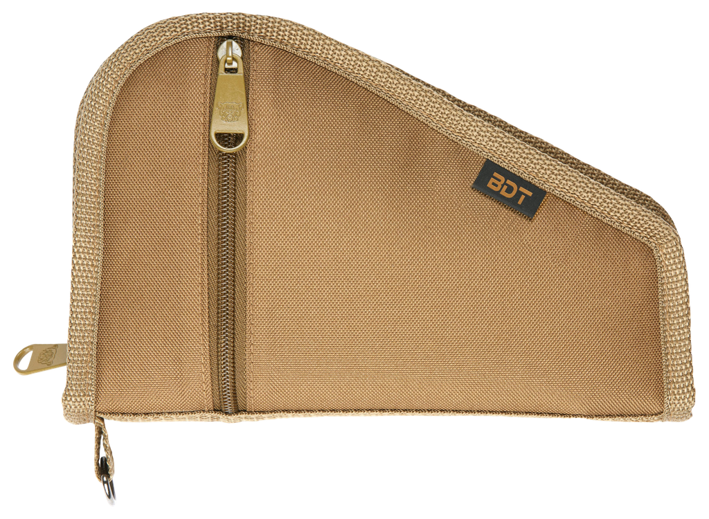 [12824] BULLDOG BDT619T DELUXE PISTOL CASE WITH POCKET & SLEEVE, TAN WATER-RESISTANT OUTER SHELL, IMPACT-RESISTANT PADDING, HEAT-RESISTANT QUILTED LINING 9"L X 6"H