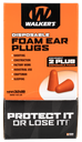 WALKER'S GWPFOAMPLUG FOAM EAR PLUGS COUNTER DISPLAY DISPOSABLE 32 DB ORANGE 100 PAIR (200 COUNT)
