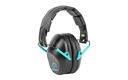 WALKER'S GWPFPM1BKTL PRO LOW PROFILE PASSIVE MUFF 22 DB OVER THE HEAD BLACK/TEAL ACCENT POLYMER