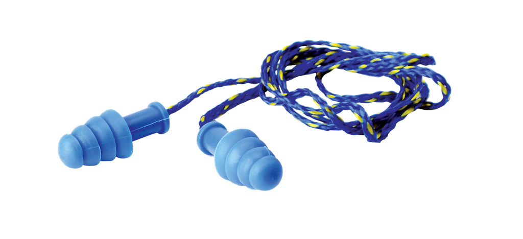 WALKER'S GWPTPRCORDBL CORDED RUBBER EAR PLUGS 27 DB IN THE EAR BLUE ADULT