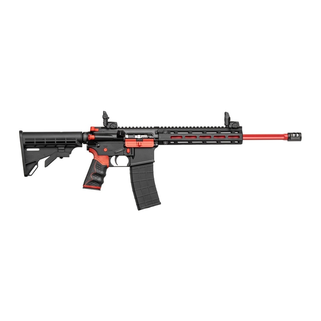 Tippmann Arms M4 Redline, 22 LR, 16" Fluted Threaded Barrel, 25+1, Black/Red