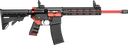 TIPPMANN ARMS A101111 M4 REDLINE MSR 22 LR 25+1 16" RED PARKERIZED FLUTED THREADED BARREL, MATTE BLACK/RED ALUMINUM RECEIVER W/PICATINNY RAIL, M-LOK HANDGUARD, BLACK ADJ CAR15 POLYMER STOCK, RED/BLACK