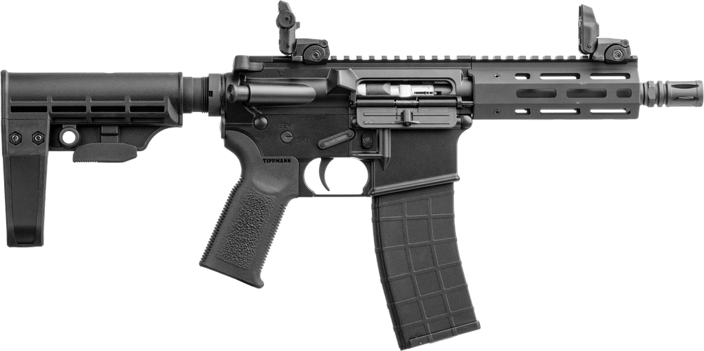 [11756] TIPPMANN ARMS A101042 M4 MICRO ELITE 22 LR 25+1 7" BLACK PARKERIZED THREADED BARREL, BLACK PARKERIZED RECEIVER W/PICATINNY RAIL, M-LOK HANDGUARD, BLACK T5 ARM BRACE, BLACK GEN2 GRIP, RIGHT HAND