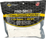 PRO-SHOT PRODUCTS PRO SHOT CLEANING PATCH COTTON FLANNEL .22-.270 1 1/8" 500CT
