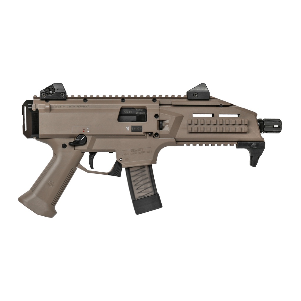 CZ Scorpion EVO 3 S1 Pistol, 9mm, 7.7" Threaded Barrel, 20+1, FDE