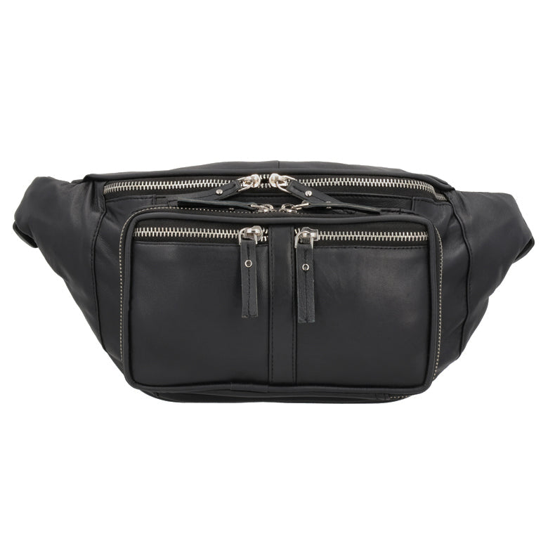 [19388] Lady Conceal Jessie Lambskin Concealed Carry Belt Bag, Black