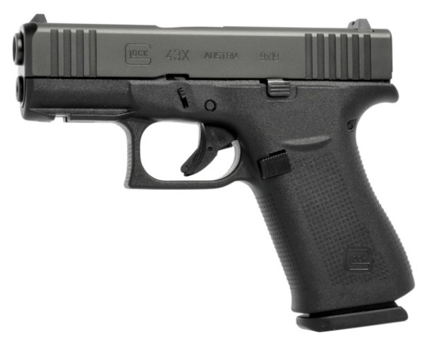 Glock G43X, 9mm, 3.39" Barrel, 10+1, Black, Rail