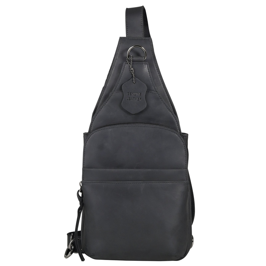 [19217] Lady Conceal Dakota Leather Concealed Carry Sling, Distressed Black