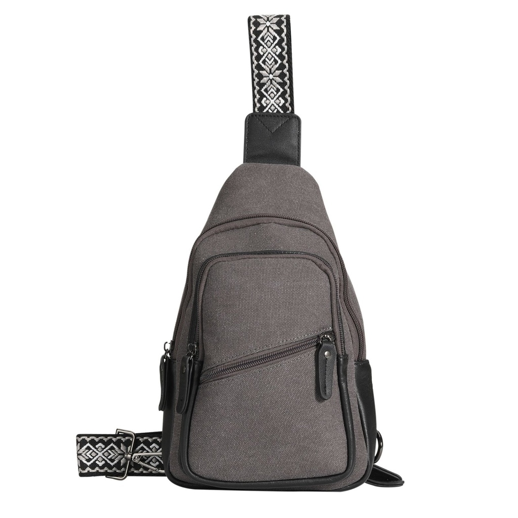 [19127] Lady Conceal Indie Canvas Concealed Carry Sling, Gray