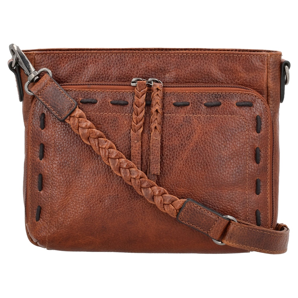[19096] Lady Conceal Zoe Buffalo Leather Concealed Carry Crossbody, Cognac