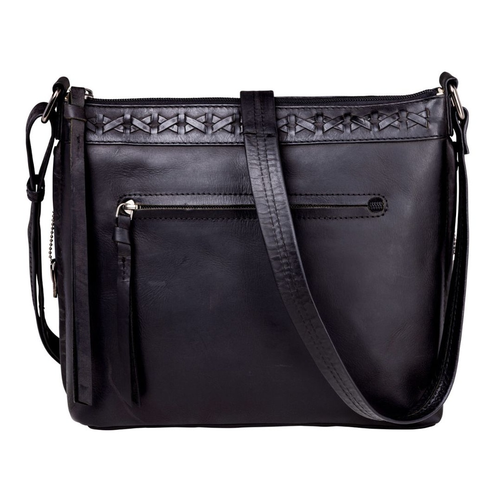 [19091] Lady Conceal Faith Leather Concealed Carry Crossbody, Black