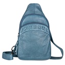 Lady Conceal Taylor Leather Concealed Carry Sling Backpack, Blue