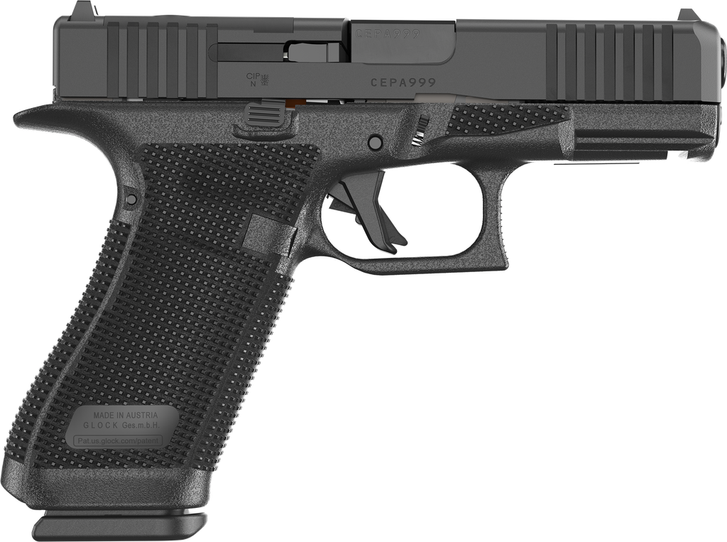 GLOCK P64550203 G45 GEN6 CROSSOVER FRAME 9MM LUGER 17+1 4.02" BLACK GMB BARREL, BLACK NDLC STEEL OPTIC READY/SERRATED SLIDE, BLACK POLYMER FRAME W/ACCESSORY RAIL, INTERCHANGEABLE BACKSTRAP GRIP