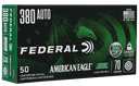 FEDERAL AE380LF1 AMERICAN EAGLE INDOOR RANGE TRAINING 380ACP 70GR LEAD FREE IRT 50 PER BOX/10 CASE