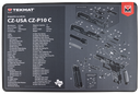 TEKMAT TEKR17CZP10C CZ P-10C CLEANING MAT BLACK/GRAY RUBBER 11"X17" CZ P-10C PARTS DIAGRAM