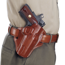 GALCO CM800 COMBAT MASTER  OWB TAN LEATHER BELT SLIDE COMPATIBLE W/ GLOCK 43/43X, SPRINGFIELD  HELLCAT BELT 1.75" WIDE RIGHT HAND