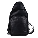 Lady Conceal Haven Leather Concealed Carry Sling Backpack, Black