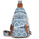 Lady Conceal Indie Canvas Concealed Carry Sling, Blue Aztec